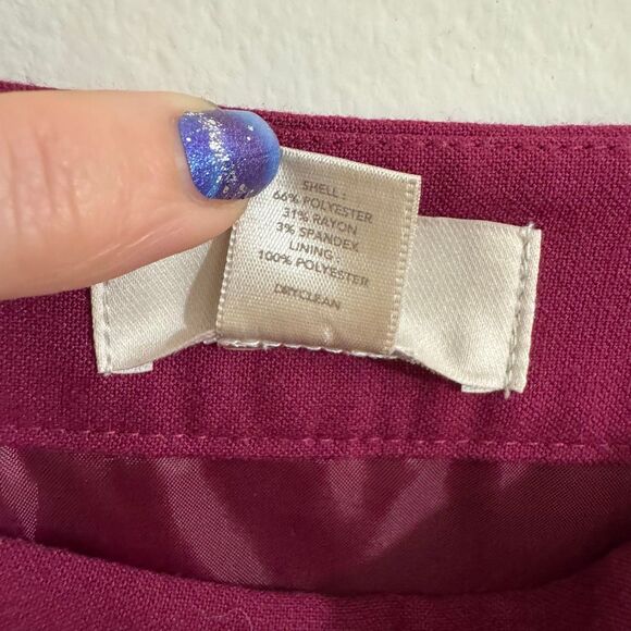 Loft scalloped tiered mini skirt magenta | size 6 - Picture 6 of 8